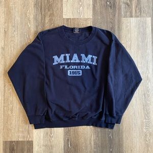 Miami Navy Blue Crewneck Sweatshirt